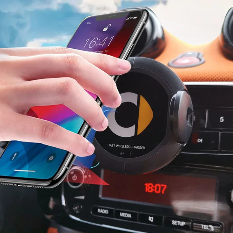 Auto Clamping Car Mount for Mercedes Smart 453 451 Wireless Charging Phone Holder Qi Enabled Charger Car Accessories Oasis Select