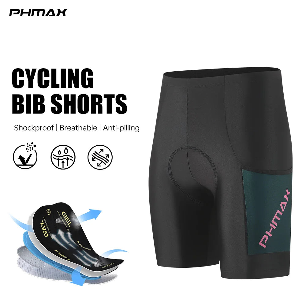 PHMAX Women's Cycling Shorts 5D Padded Bicycle Shorts Breathable Quick Dry Mountain Road Bike Shorts Summer Cycling Shorts Pants Oasis Select PW-DK-44501 M