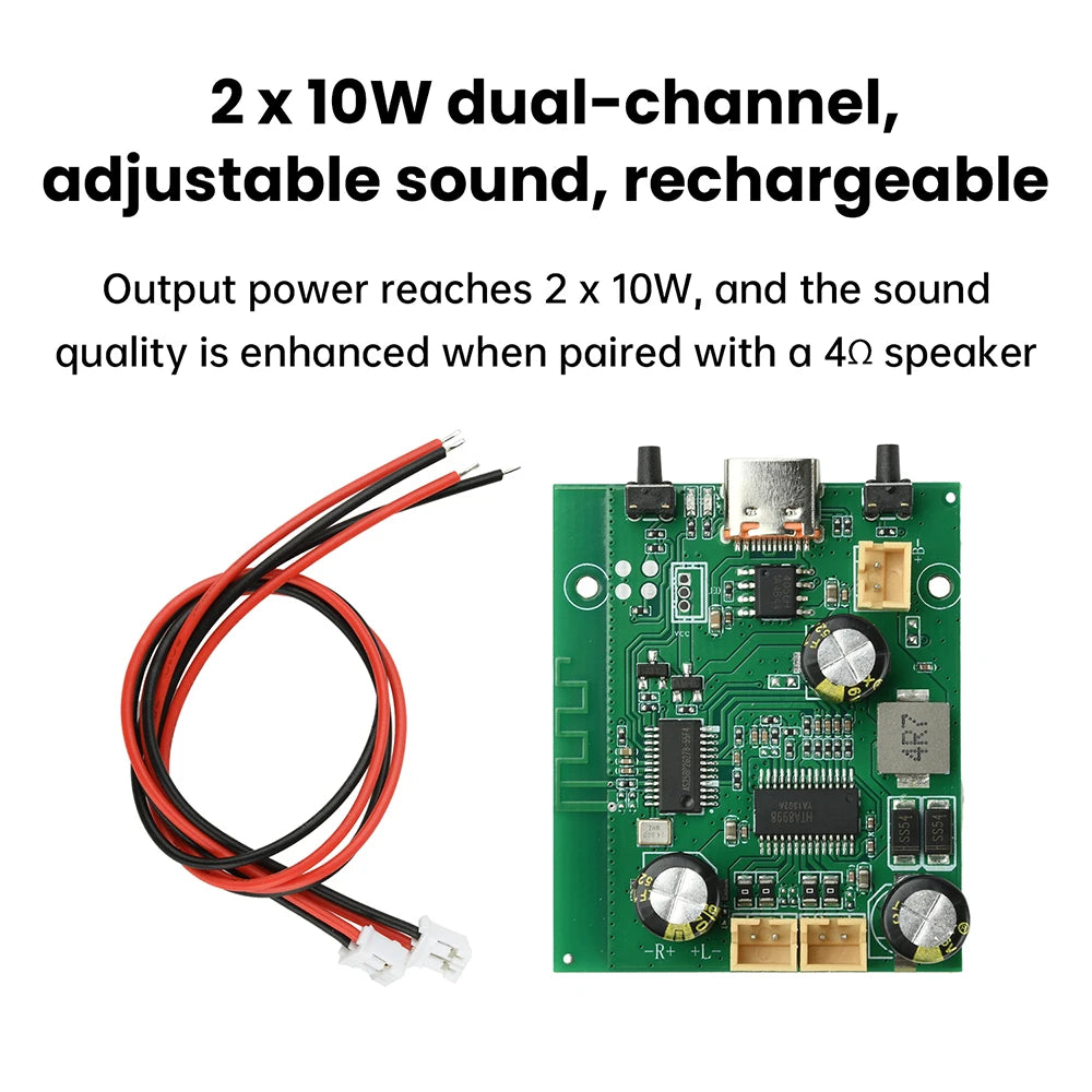 10W+10W 2.0 Channel Digital Stereo Sound Power Amplifier Board TWS 2*10W Bluetooth Module DC5V 3.7V Amplifiers AMP Oasis Select