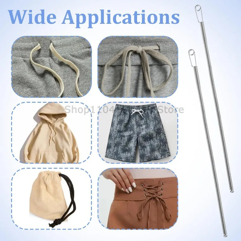 Multipurpose Rope Threading Tool DIY Bendable Spring Drawstring Threader Clip Sewing Needle for Pulling Ropes Elastic Band Craft Oasis Select