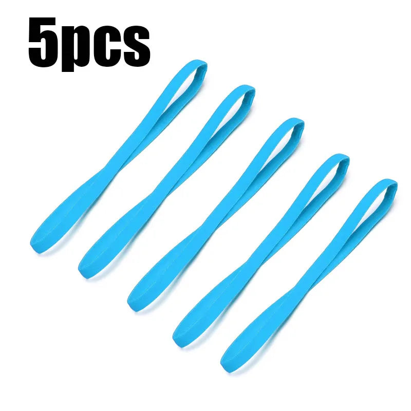 5/10pcs Elastic Absorbent Sweat Bands Yoga Running Fitness Headband Thin Sports Women Men Hair Bands Anti-Slip Hair Accessories Oasis Select 5pcs blue