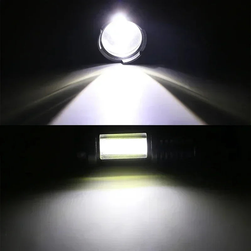 1/2PCS Christmas Lighting LED Flashlight Portable Torch Charging Camping Lantern Zoomable Focus Pocket Light 3 Modes Flashlight Oasis Select