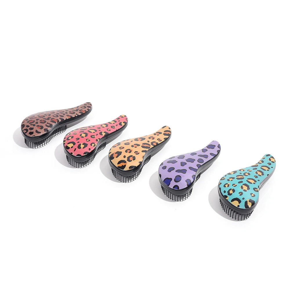 Leopard Print Air Cushion Comb Scalp Massage Comb Wet Dry Detangling Hair Comb Hair Styling Detangler Fast Blow Drying Hairbrush Oasis Select