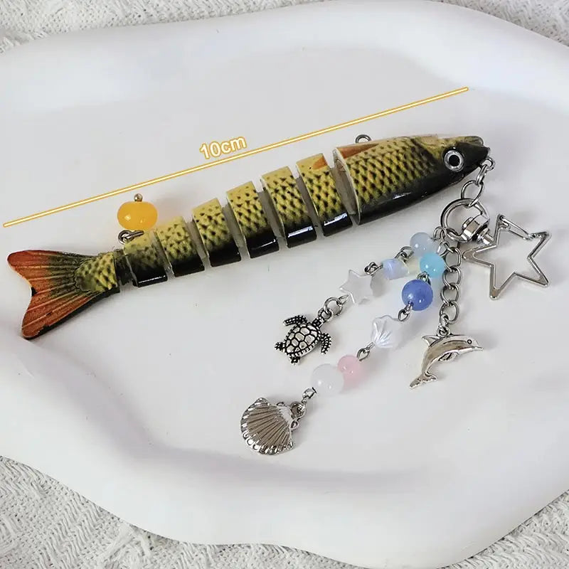 Handmade Fish Keychains Lovely Jewelry Artificial Fish Bait Swimbait Mobile Phone Lanyard Keychain For Men And Women Jewelry Oasis Select A7