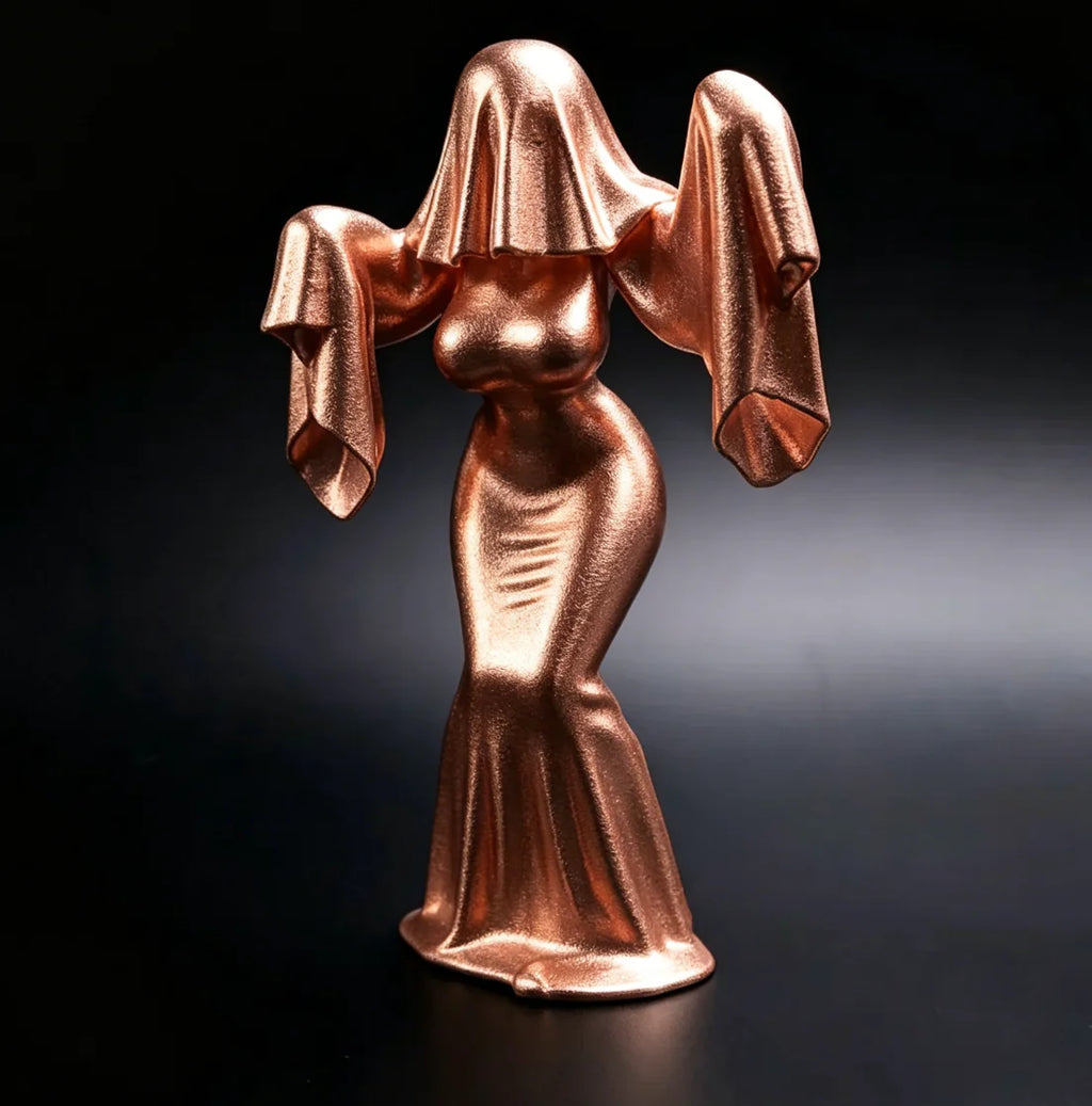 3D Printed Female Ghost Figurine Spooky Creative Ornament Unique Art Decor Personalized Home Space Decoration Craft Gift Oasis Select Bronze