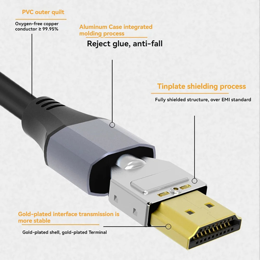 HDMI-Compatible 2.1 Cable 8K@60Hz 4K@120Hz 48Gbps Ultra High Speed HDR for Laptop Projector PS4 PS5 HDTV Cord 0.2m 1m 0.5m Oasis Select