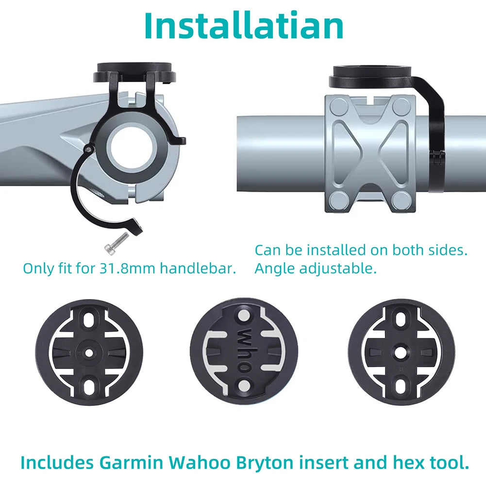 Aluminum Bike Computer Mount for Garmin, Wahoo & Bryton Bike Computer Mount Oasis Select