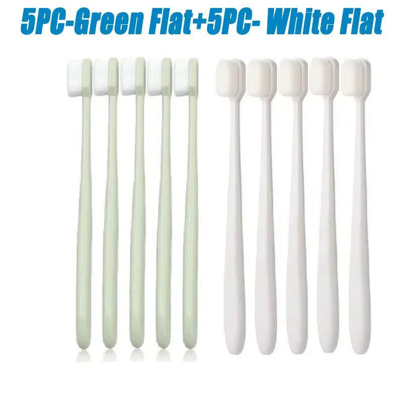5/10Pcs Ultra Fine Soft Toothbrush, Million Nanometer Bristle Toothbrush, Deep Cleaning Teeth, Portable Oral Care Brush Oasis Select 10PCS-Mix 1