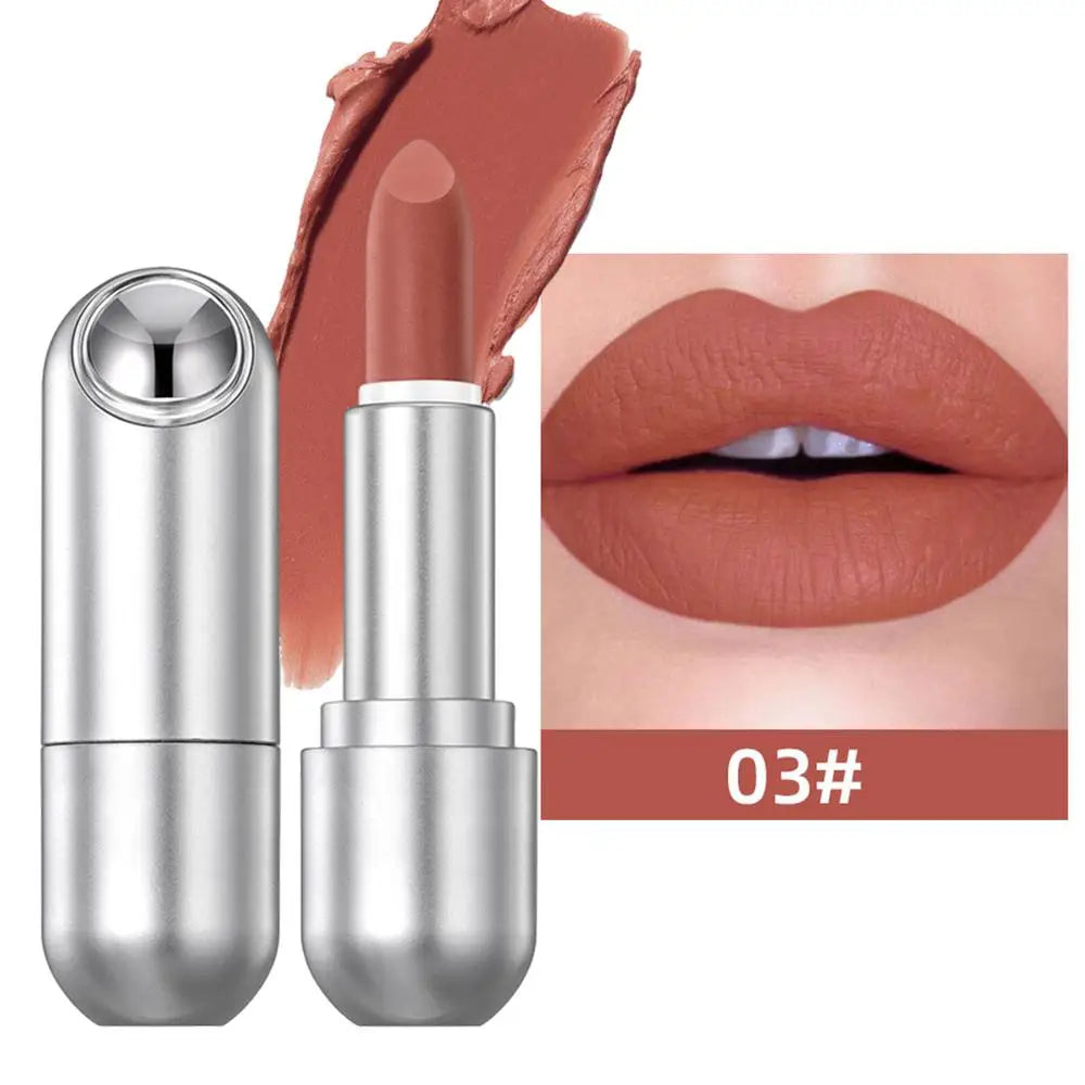 Waterproof Nude Matte Lipstick Non-stick Velvet Lips Liner Pencil Woman Makeup Velvet Rose Red Brown Lip Nude Lasting Lipstick Oasis Select 03 China Mainland