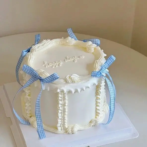Simulation Cake Model Internet Popular Bow Birthday Fake Window Decoration Sample Photography Props Oasis Select style 4 6 inch