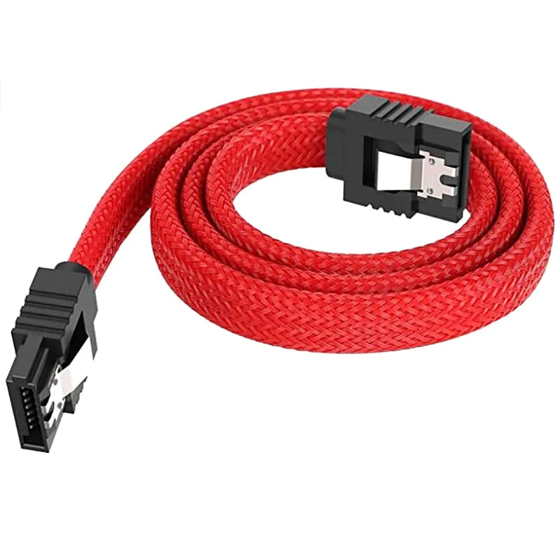SATA 3.0 III SATA3 7pin Data Cable 6Gb/S SSD Cables HDD Hard Disk Drive Cord Line With Nylon Premium Sleeved Oasis Select A2