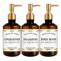 Shampoo Conditioner Dispenser Amber Plastic Pump Bottles for Bathroom Shower 500ml Refillable Bottles for Shampoo Body Wash Oasis Select Brown