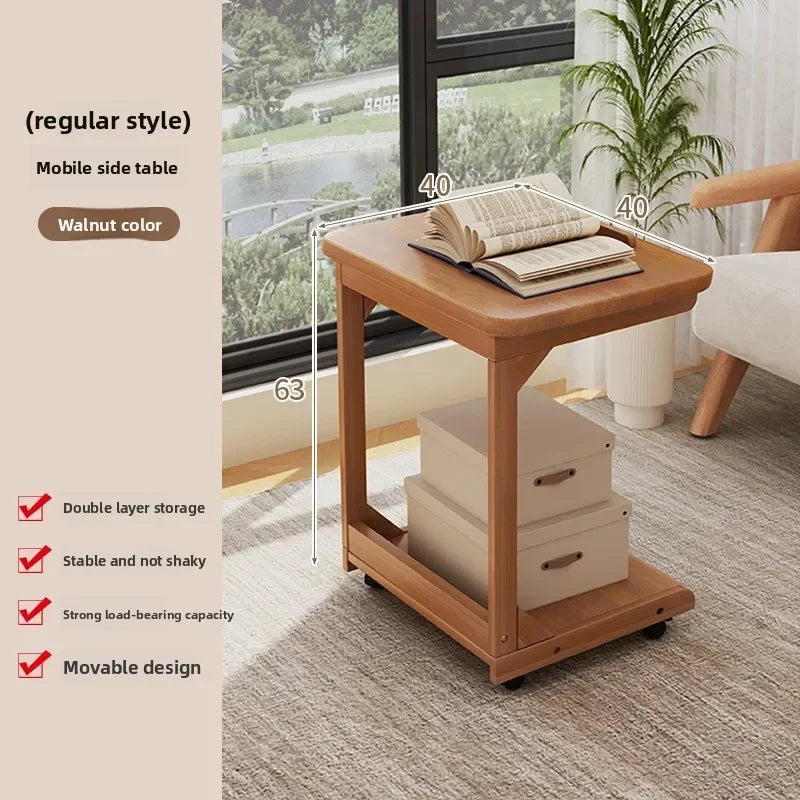 Multi-functional Coffee table removable flip mini sofa side table storage rack bedroom bedside table with wheels Oasis Select CG-HT-40CM