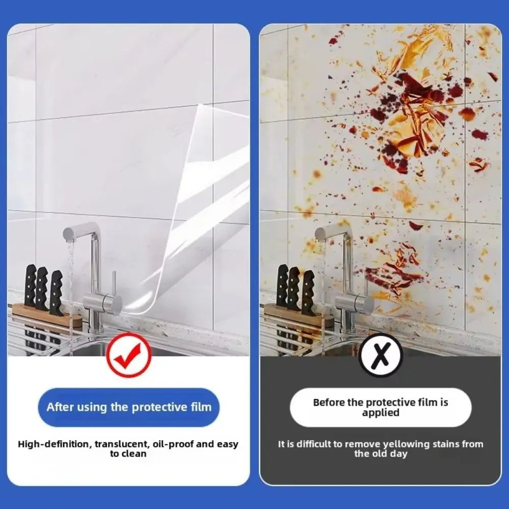 Oil-Proof Waterproof Wall Protector Film | Kitchen Sticker