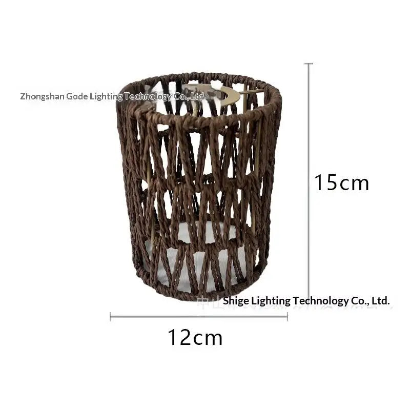 Garden Decor with Handcrafted Boho Woven Paper Rope Rattan Lampshade Oasis Select Coffee