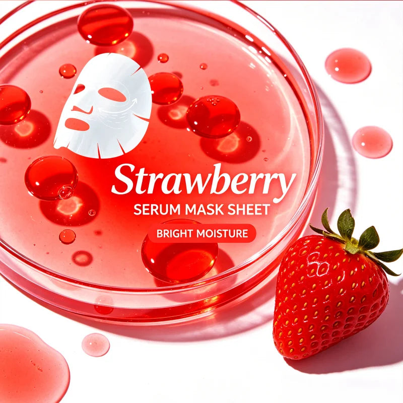DR.DAVEY Strawberry Serum Sheet Mask – Moisturizing, 10 Pack