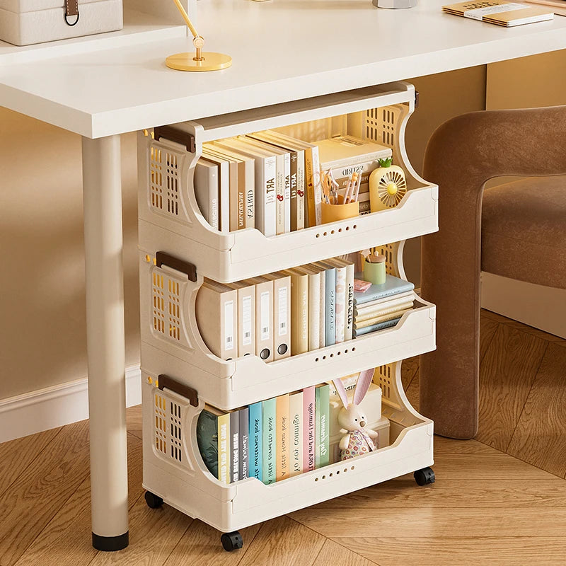 Installation-free storage cabinet - Home bedroom bedside table - Kitchen bathroom multi-layer foldable storage rack Oasis Select
