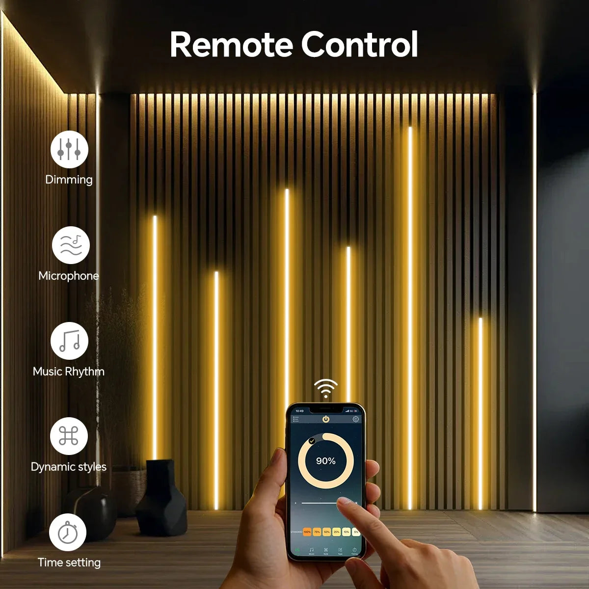 2/4/6PCS Bluetooth Dimmable 24V COB LED Neon Strip with RF Remote,Trick Light Support APP Control for iOS and Android Devices Oasis Select