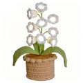 Handmade Crochet Orchid LED Night Light | Flower Pot Desk Lamp