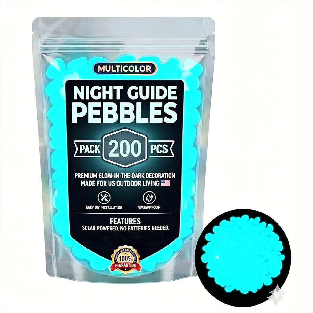 Glow in the Dark Pebbles – 200pc Luminous Garden & Aquarium Stones