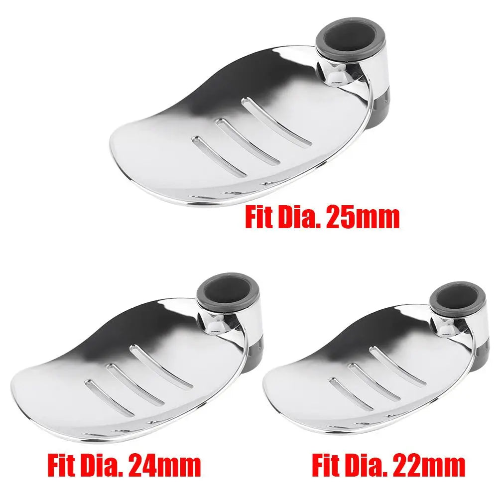 22/24/25MM Leaf Shape Tray for Shower Rods and Lift Rods Shower Soap Dish Holder Modern Chrome Adjustable Bathroom Tool Oasis Select