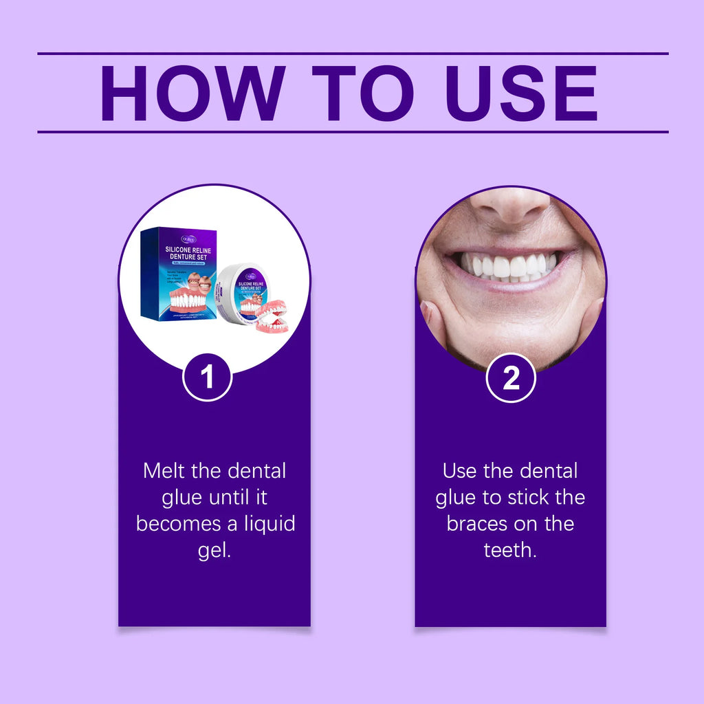 Silicone Temporary Denture Kit – Adjustable False Teeth Smile Temporary Denture Kit Oasis Select