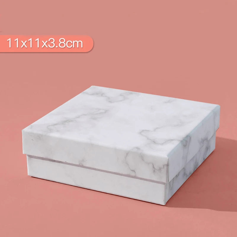 1PCS Marbling Jewelry Box Gifts Packaging Box Bracelet Necklace Ring Earring Box For Wedding Birthday Party Accessories Oasis Select H
