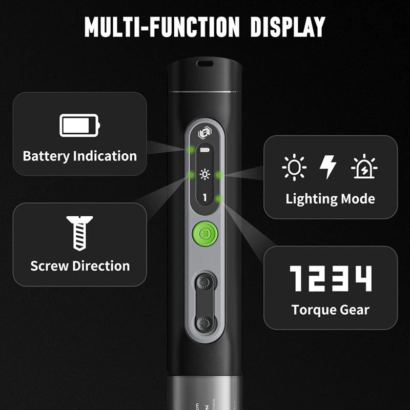 WISH Cordless Screwdriver,Compatible With1/4In And 4Mm Hex Bits,4 Torque Levels,3 Lighting Modes,1500Mah Rechargeable Battery Oasis Select