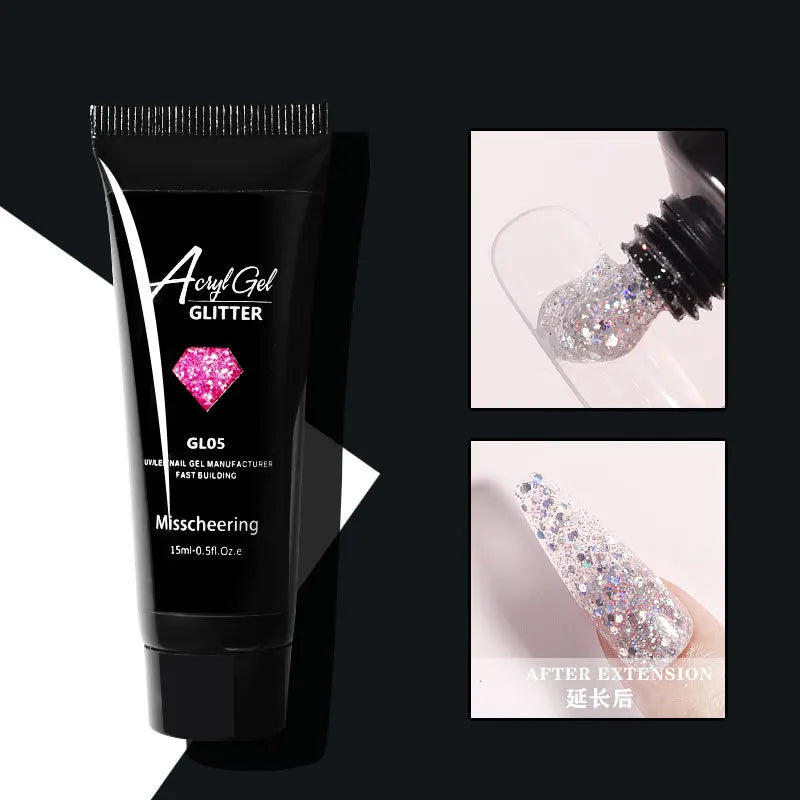 30ml/15ml Nail Extension Gel Nail Build Poly Nail Acrylic Gel UV LED Quick Extension of Crystal Model Painless Crystal Glue Oasis Select