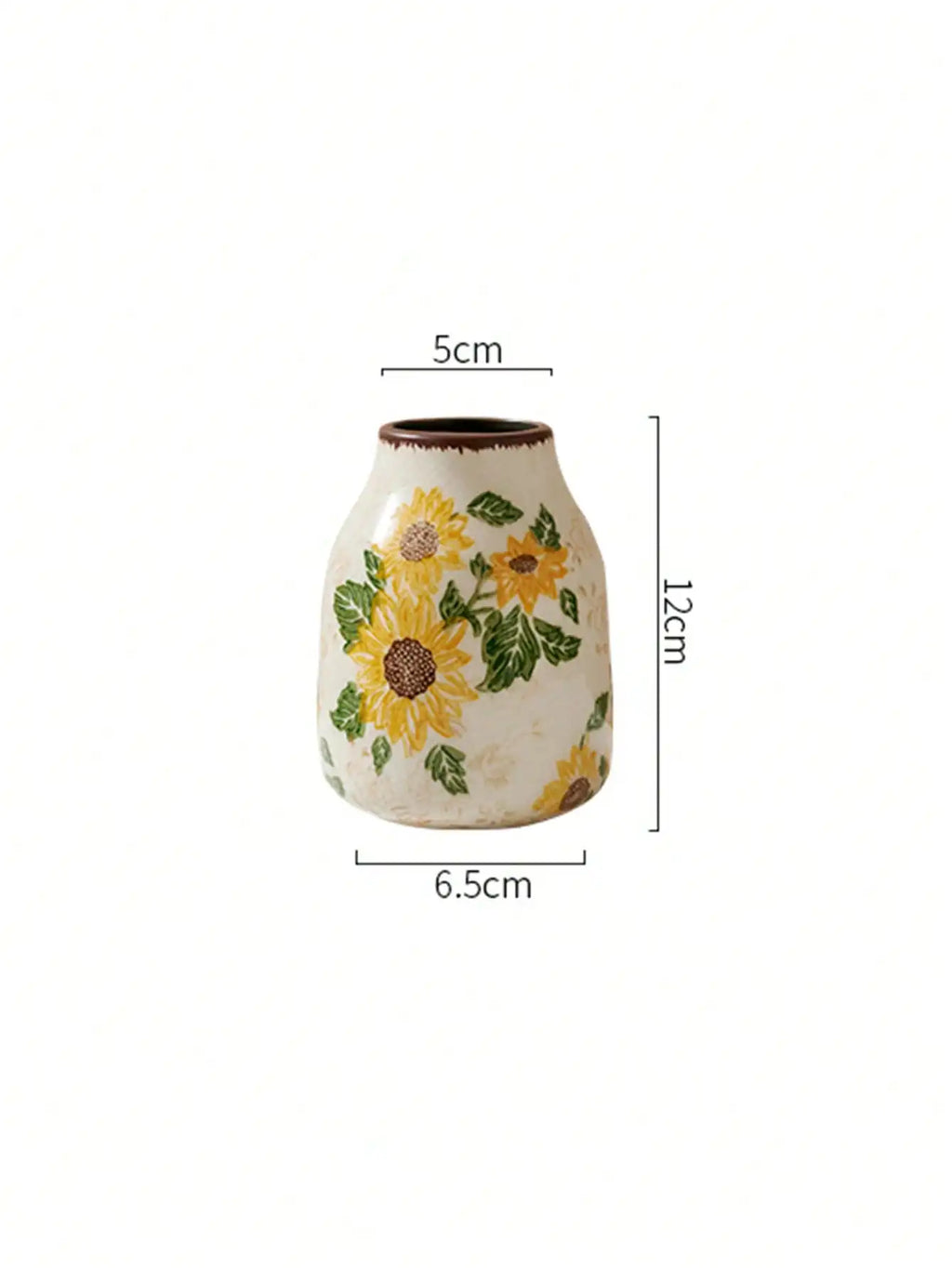 Rustic Style Sunflower Crack Glazed Ceramic Vase Display of Dried Flowers/fresh Flowers Vase Bohemian Home Decor in Living Rooms Oasis Select B