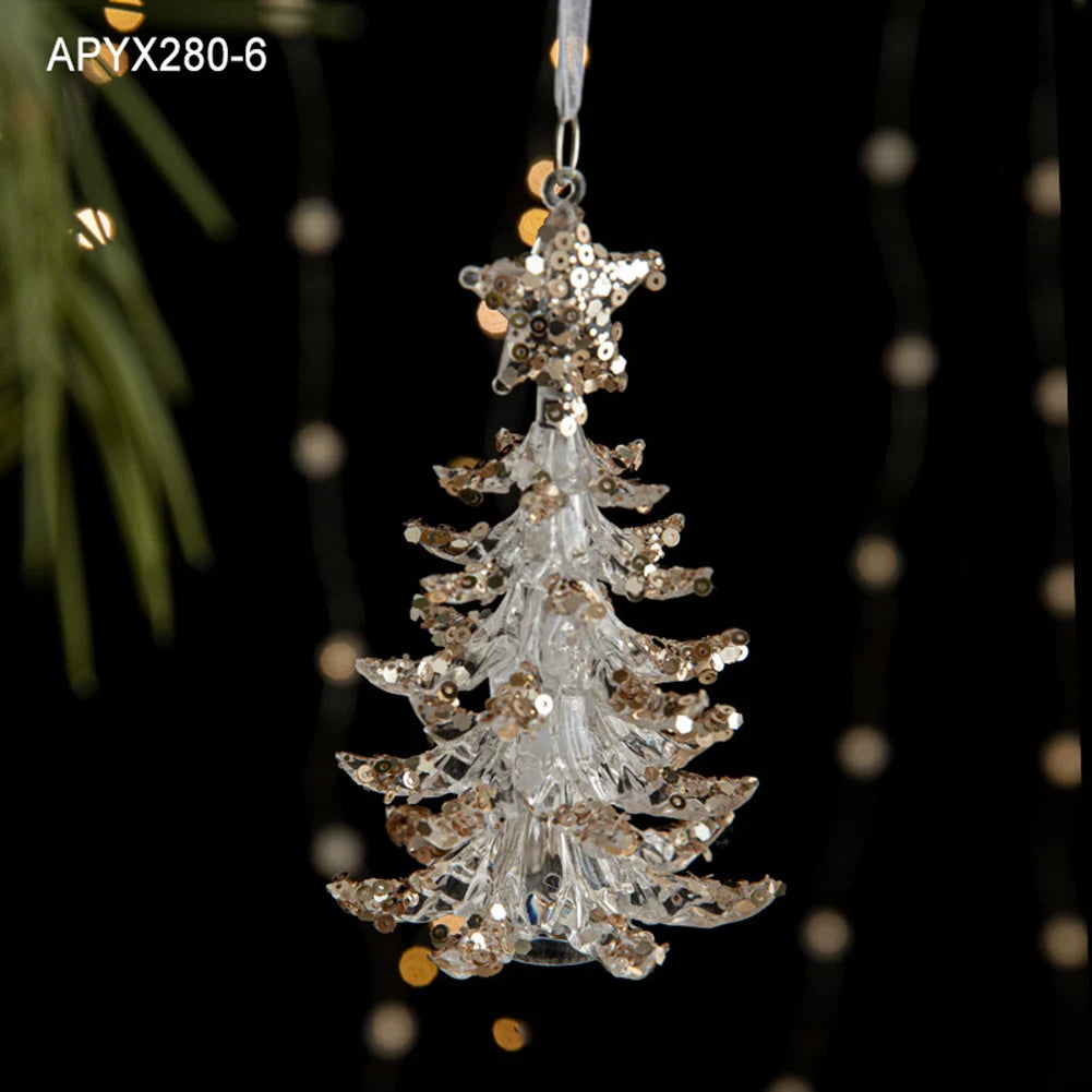 Crystal Acrylic Snowflake Christmas Ornaments – Transparent