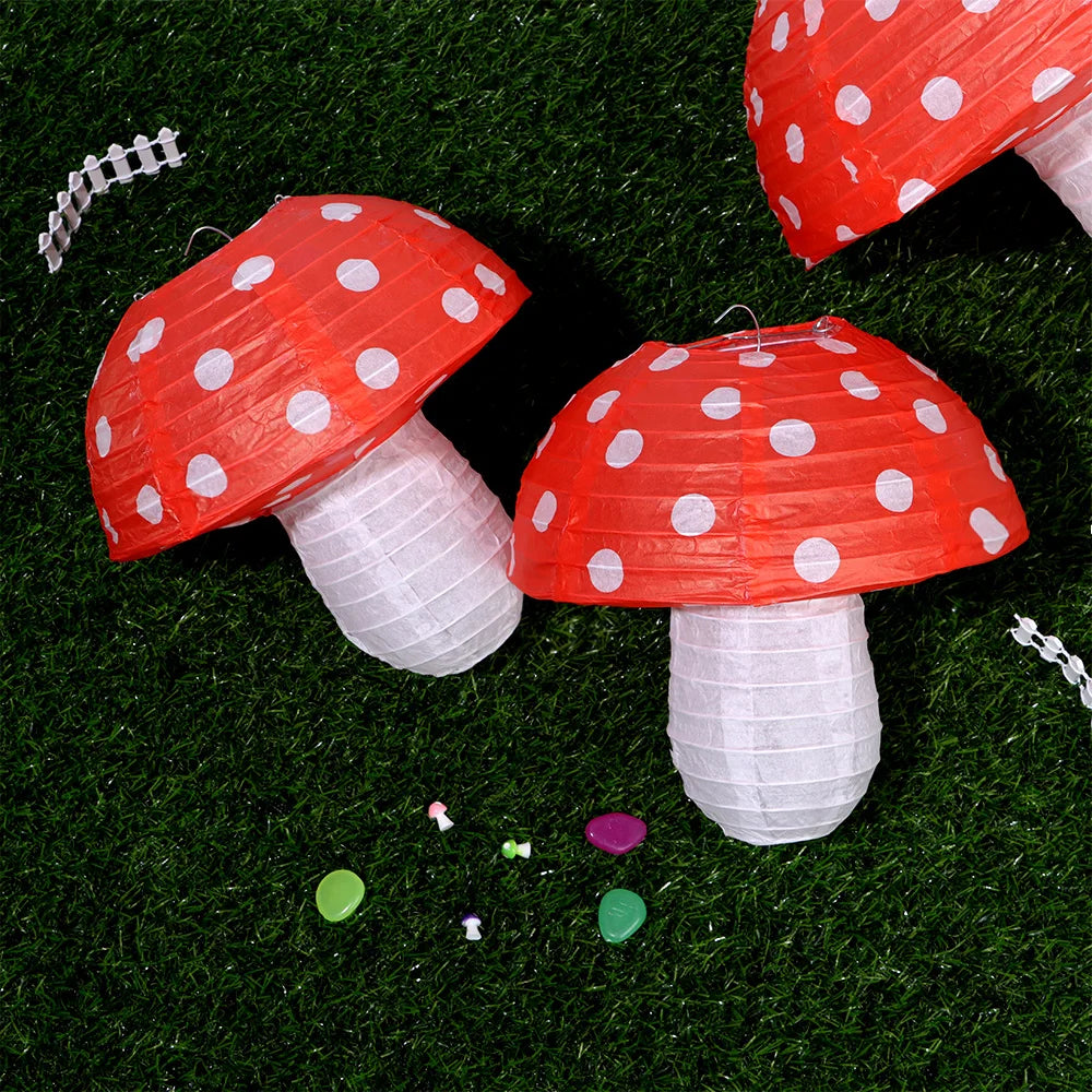 Hanging Lamp Large Mushroom Shaped Paper Lanterns for Baby Shower Wedding Birthday Party Decor Jungle Theme Gift Oasis Select