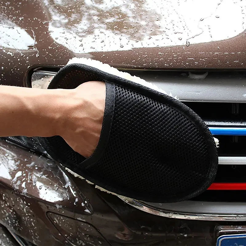 1PC Car Wash Gloves Thickened Plush Car Wiping Gloves Waxing Polishing Car Cleaning Products Plush Rags Dish Glove Cleaning Tool Oasis Select