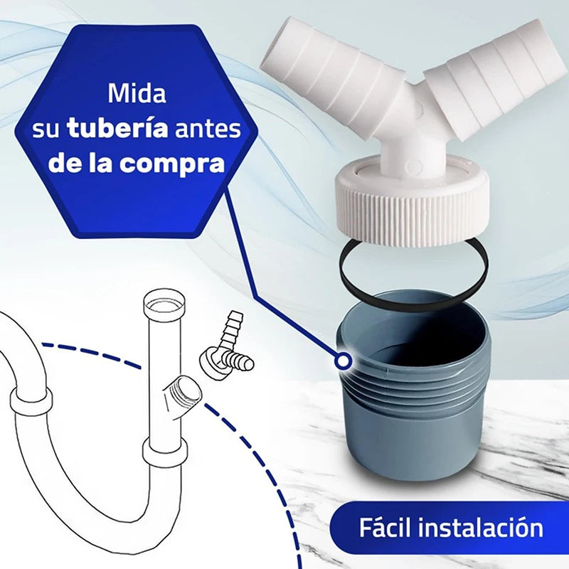 Y-Splitter Drain Adapter for Dishwasher & Washing Machine PVC