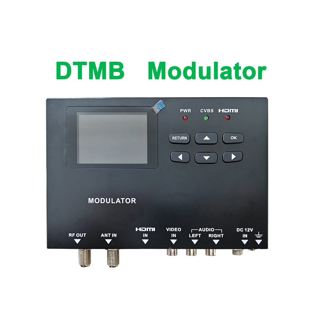 DVB-T modulator, MPEG-4 AVC/H.264 encoding and modulation capabilities, audio and video signal conversion to DVB-T RF output Oasis Select DTMB