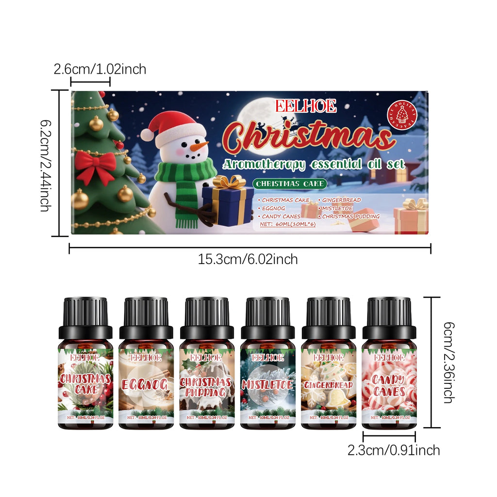 Christmas Essential Oil Set – 6 Festive Holiday Scents 6x10ml Aromatherapy Essential Oil Set Oasis Select 1 Set 6x10ml