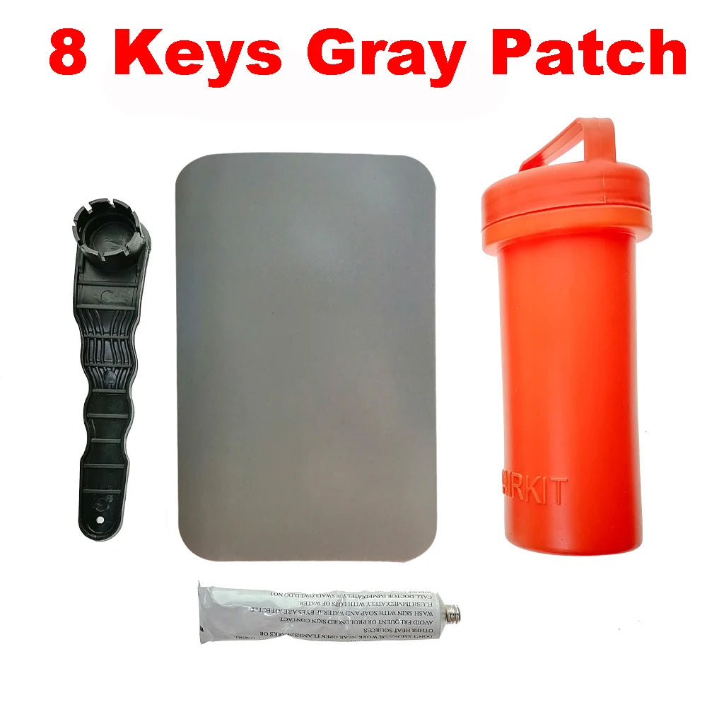 Boat Repairing Kit Inflatable Boat Stand Up Paddle Board Kayak Repair Kit Valve Key Patch Box Container Accessories Oasis Select 8 key Gray Patch