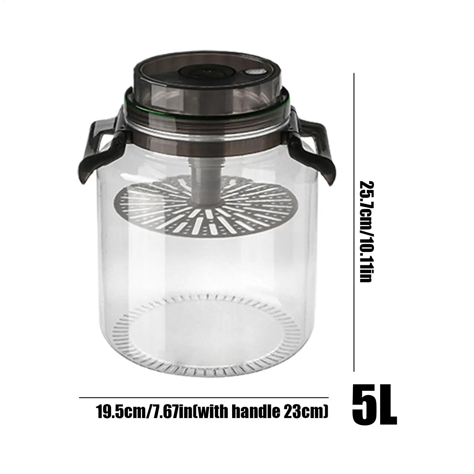 Pickle Jars 5L Airtight Round Storage Canister with Handle Pickle Holder for Brewing Kitchen Pantry Counter Countertop Food Oasis Select