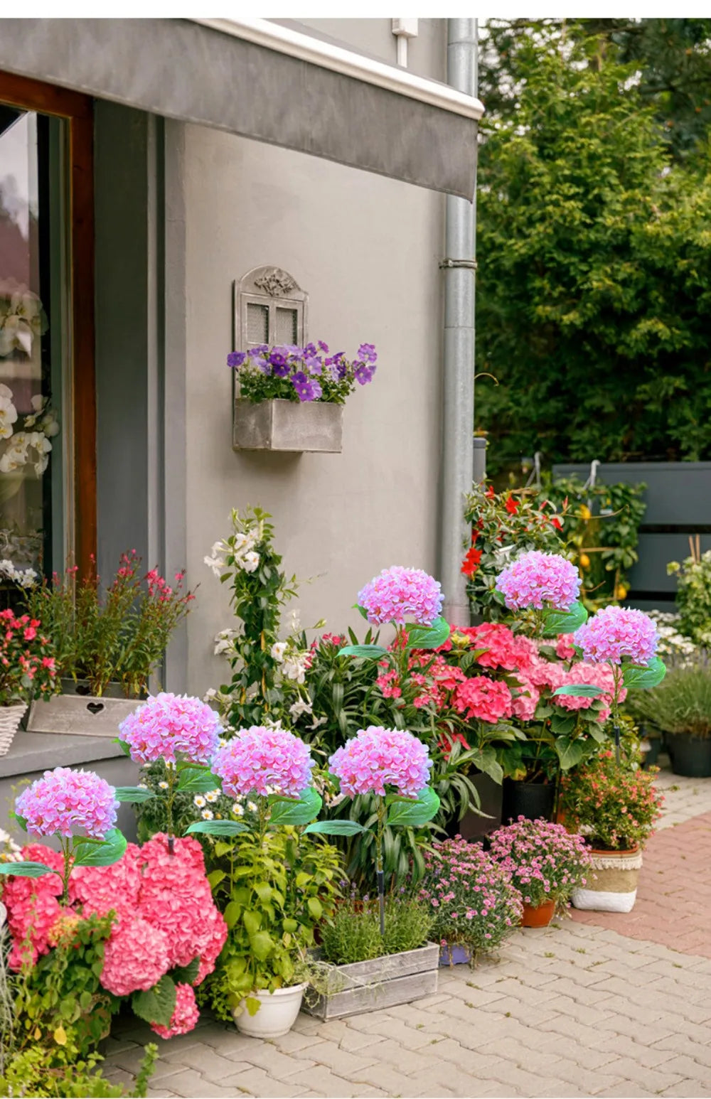 LED Simulation Hydrangea Solar Ground Insert Light Outdoor Waterproof Garden Lawn Light Solar Garden Light Oasis Select