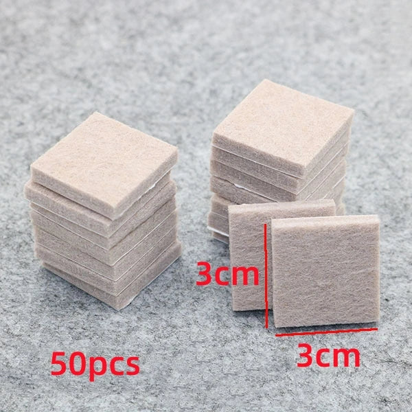 18-128pcs Chair Table Leg Felt Pads Floor Scratch Protector Self Adhesive Mute Non-slip Feet Mat for Furniture DIY Accessories Oasis Select square 3cm 50pcs 1