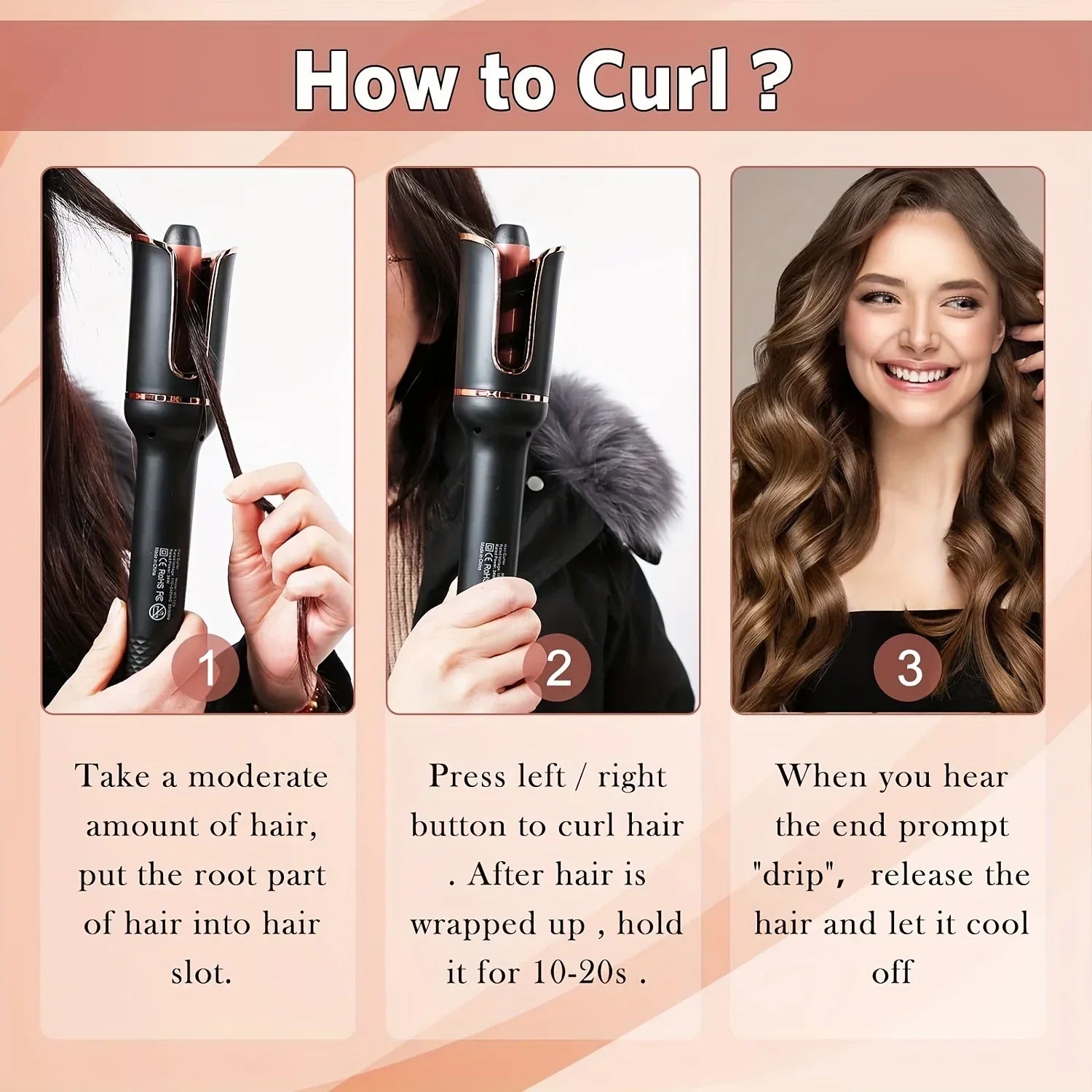 URGGU Ceramic Auto-Rotating Air Curling Iron 22mm | Styler