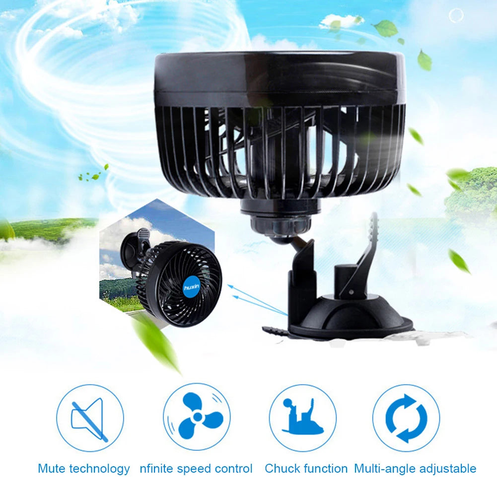 12/24V Car Cooling Fan Single Head Electric Car Cooler Sucker Air Circulator Fan Electric Car Circulator for Auto Truck Off-Road Oasis Select