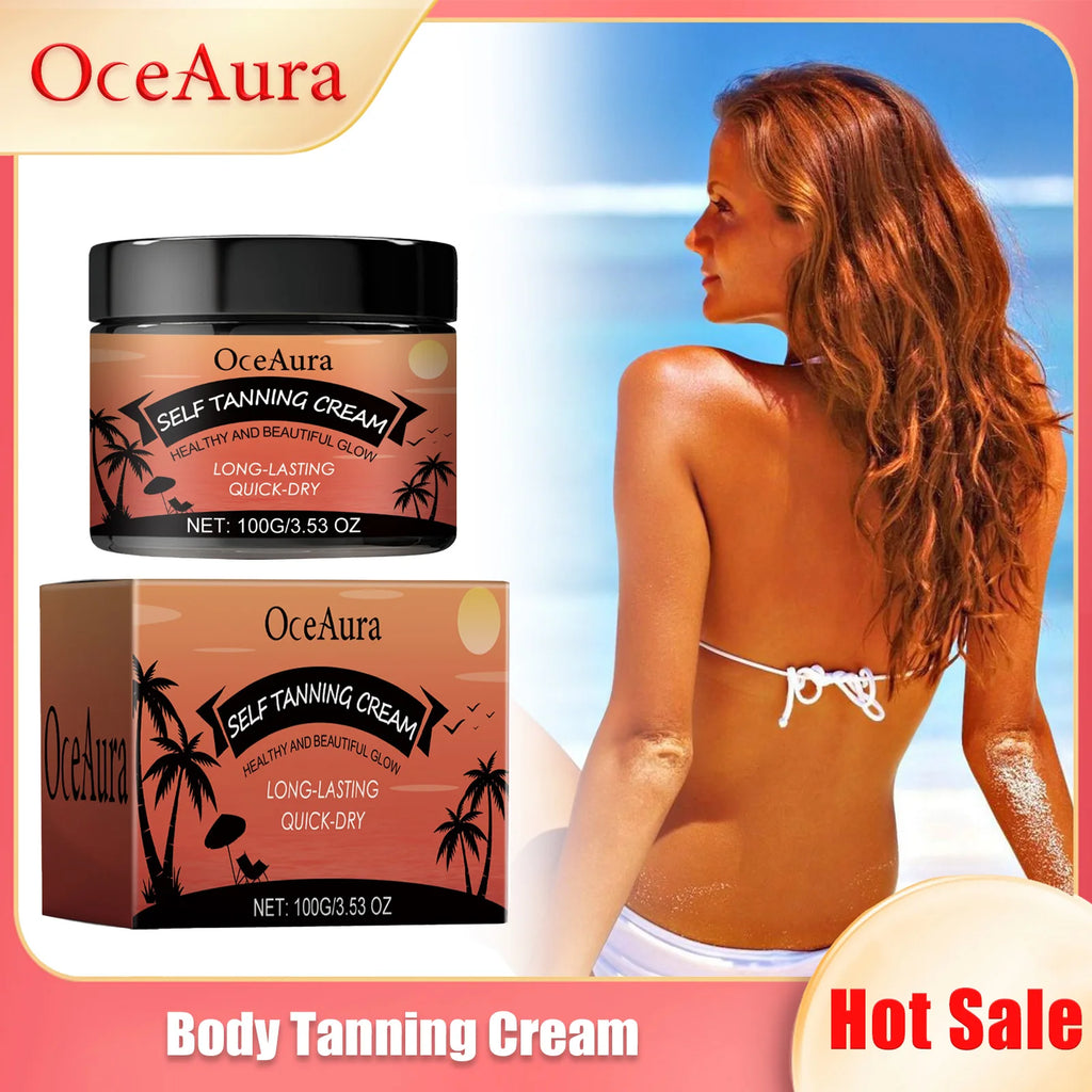 OceAura Tanning Accelerator Cream – Natural Self Tanner 100g