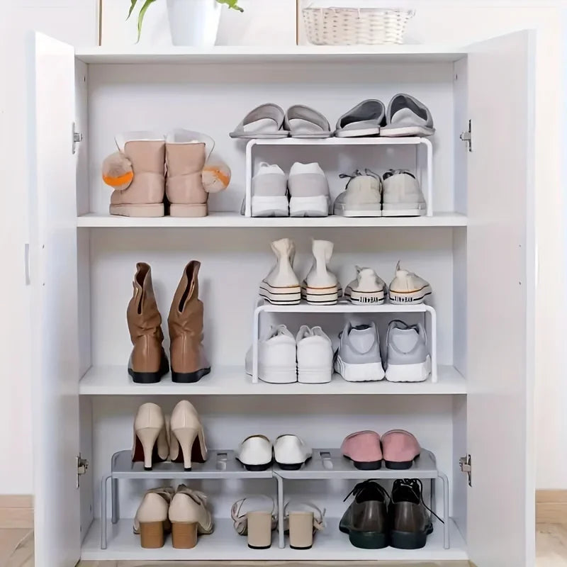 Non-adjustable plastic shoe rack, multi-layer storage organizer, space-saving sports shoes, slippers, family dormitory wardrobe, Oasis Select