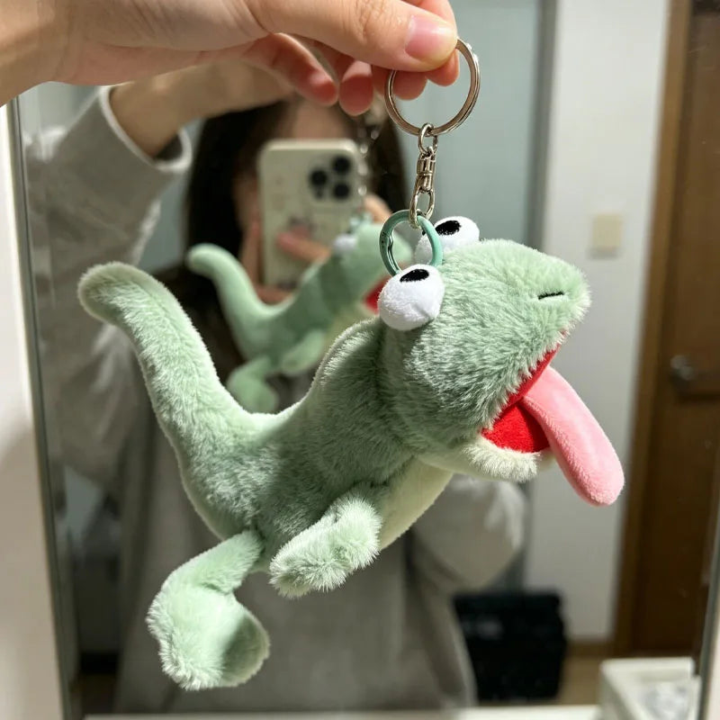 1-20PCS Funny Tongue Out Lizard Plush Keychain Ugly Cute Squeeze Stress Relief Toy for Purse Backpack Decoration Gift for Friend Oasis Select