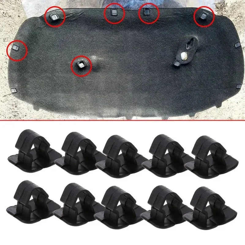 10/20/40/60pcs Car Hood Soundproof Cotton Clip Black Cotton Clip Car Exterior For VW Polo Tiguan Passat Leon 2 Skoda Octavia 2 Oasis Select