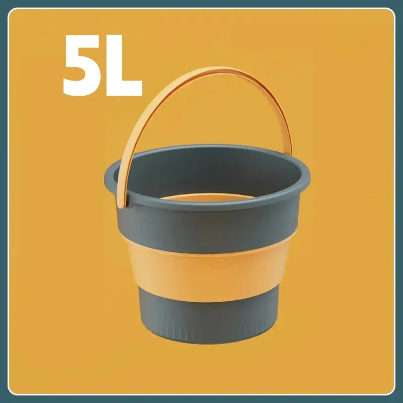 5/10/17L Collapsible Plastic Bucket Portable Water Container for Car Washing Fishing Camping Beach Trips and Household Cleaning Oasis Select Blue 5L