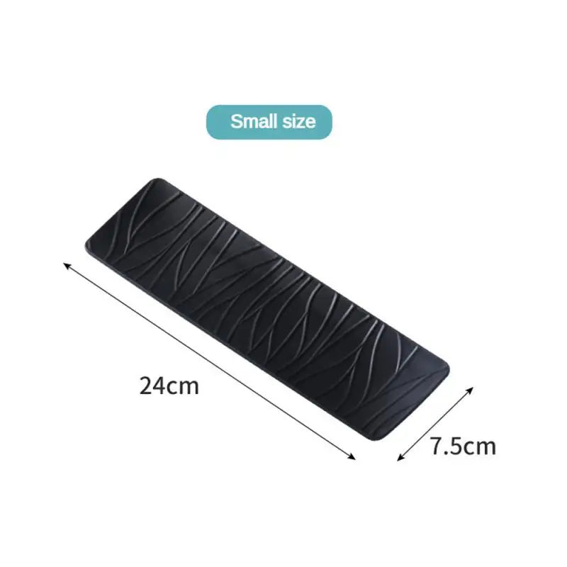 1Pcs Japanese Minimalist Wave Pattern Ceramic Plates Rectangular Serving Platters for Desserts Appetizers & Kitchen Dining Oasis Select Black Small