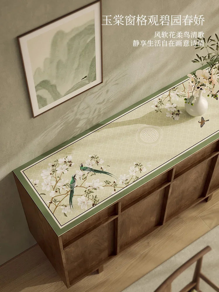 Chinese Side Cabinet Table Mat Waterproof Non-slip Porch Side Cabinet Washless and Easy To Care Non-slip Table Mat Oasis Select