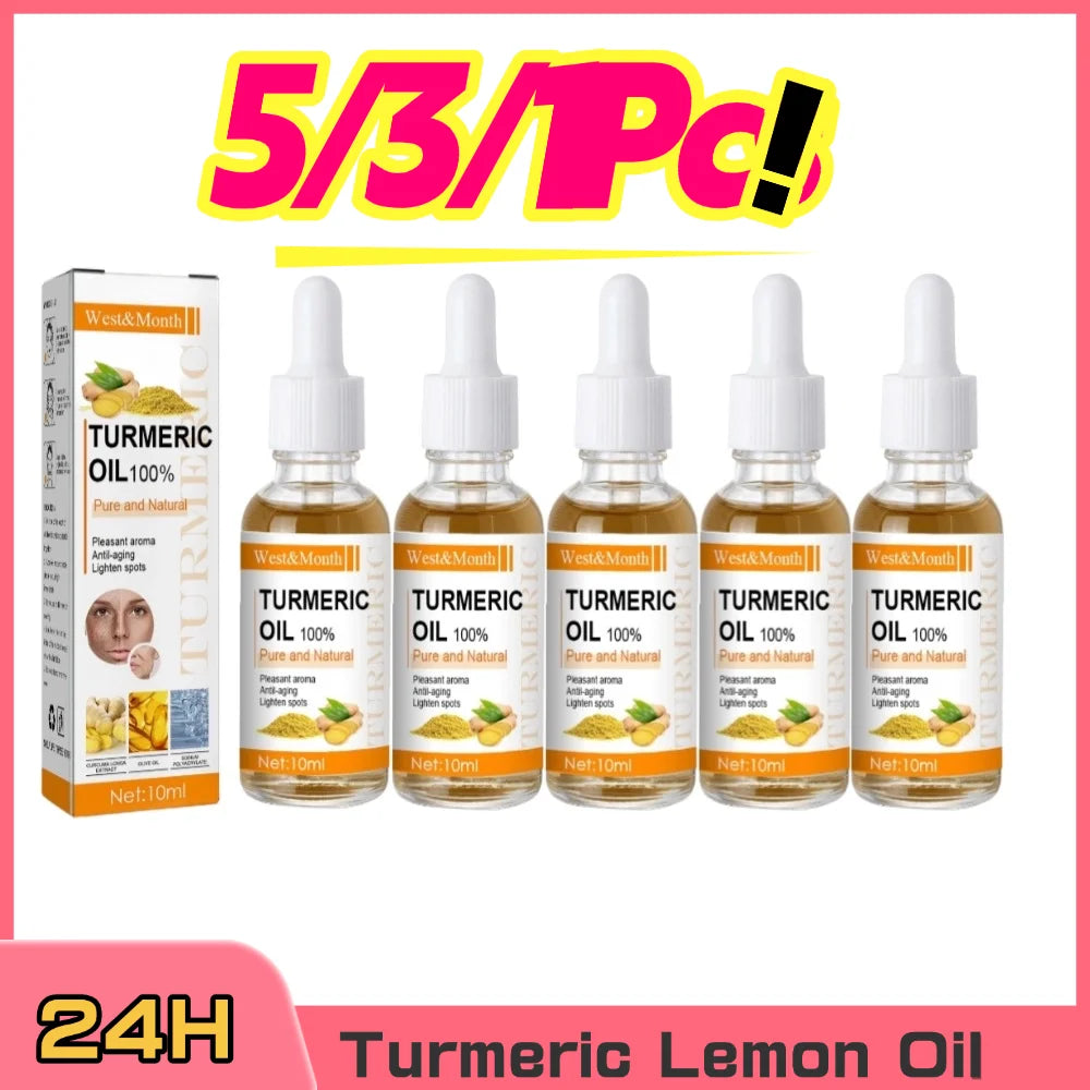 5/3/1Pcs Turmeric Essential Oil Moisturizing Moisturizing Diffuser Aromatherapy Face Body Care Smoothing Body face Skin Care Oasis Select 5PCS